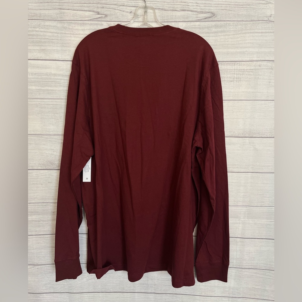 George | NWT Men's Deep Red Long Sleeve Tee - Picture 2 of 5